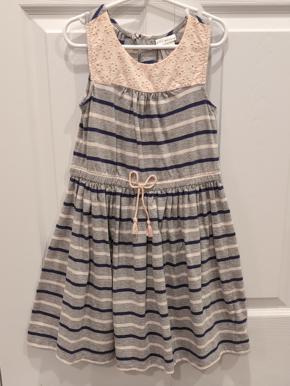 Max Studio Navy & Blush Striped Knit Dress